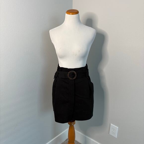 Zara TRF Elegant‎ Black Belted Skirt - Medium - Picture 1 of 6